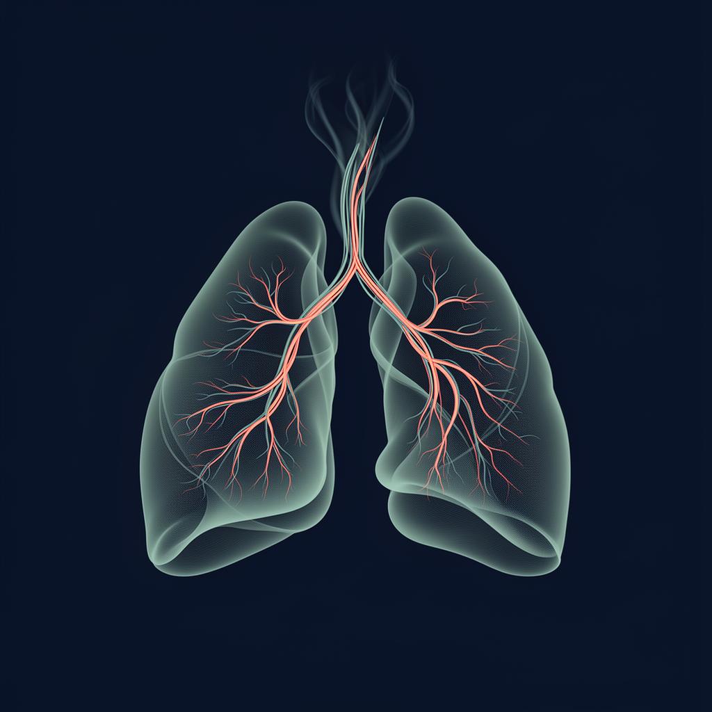 Abstract illustration of human lungs and bronchial airways